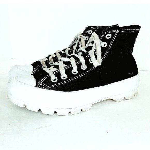 Converse Shoes - Converse Chuck Taylor All Star Lugged High Black White Womens Platform Shoes 10